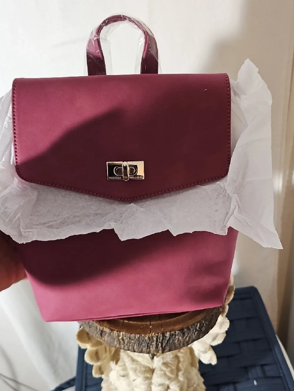 Vanessa Williams Maroon Backpack Tote